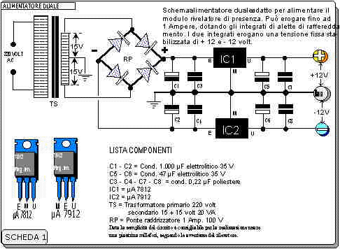 Scheda 1 - Alimentatore duale 12V (46Kb)